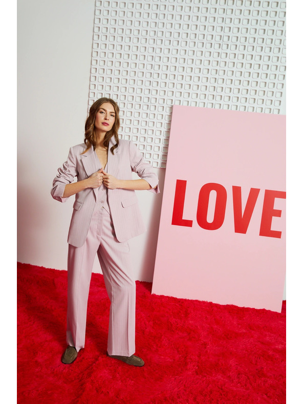 Moodo Blazer csíkozással rózsaszín Moodo