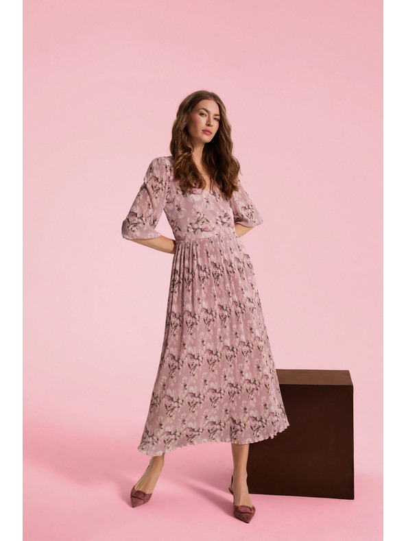 Moodo Pliszírozott ruha rózsaszín Moodo
