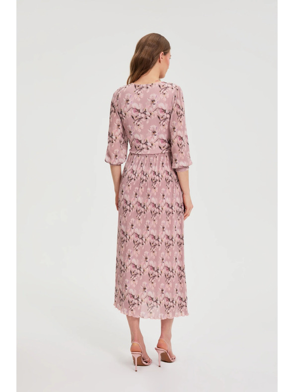 Moodo Pliszírozott ruha rózsaszín Moodo