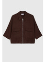 Moodo Kabát lenvászon anyaggal barna Moodo