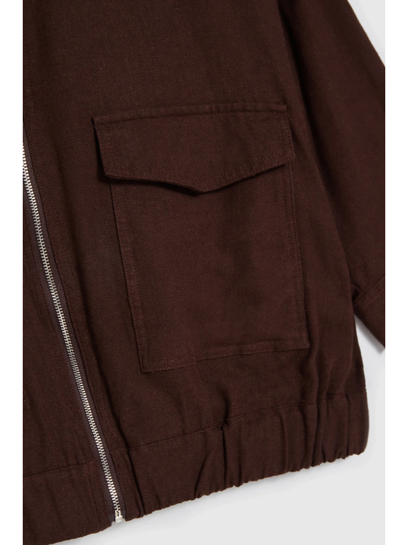 Moodo Kabát lenvászon anyaggal barna Moodo