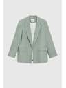 Moodo Lenvászon keverék blazer olivazöld Moodo