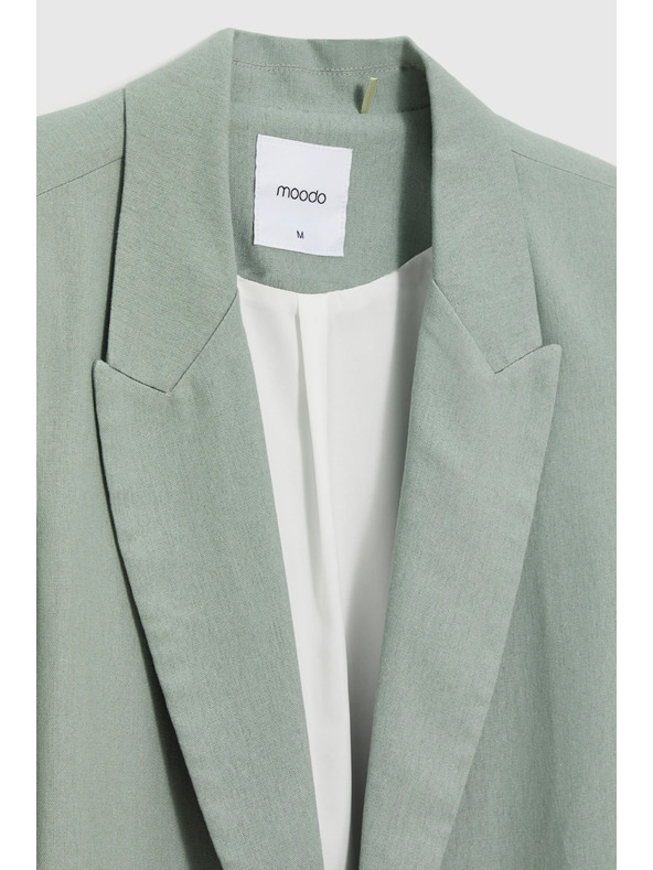Moodo Lenvászon keverék blazer olivazöld Moodo