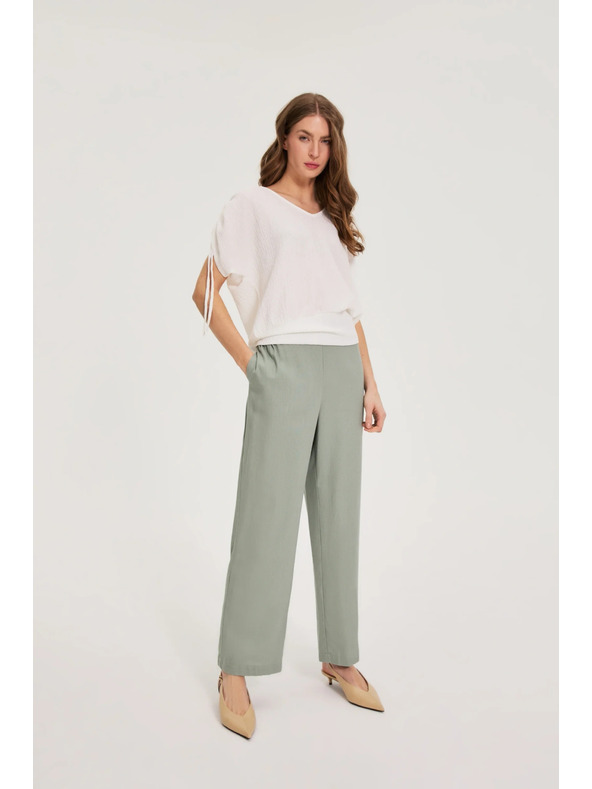 Moodo Lenvászon keverék nadrág olivazöld Moodo