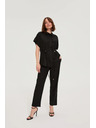Moodo Viszkóz és len nadrág fekete Moodo