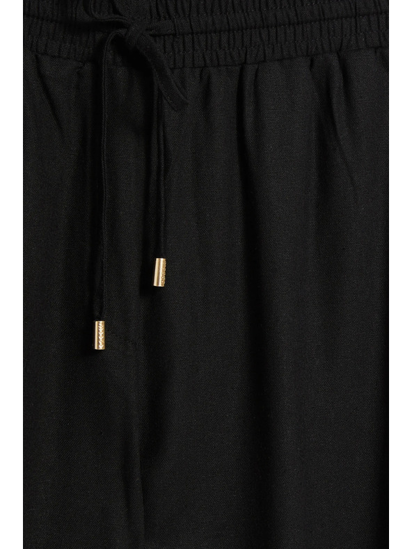 Moodo Viszkóz és len nadrág fekete Moodo