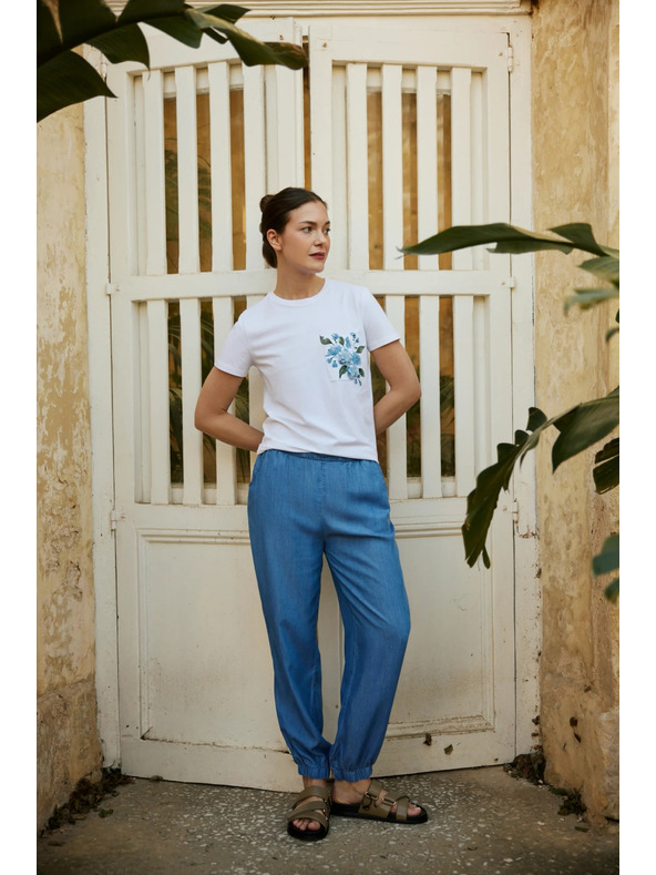 Moodo Fehér nyomott zsebes blúz Moodo