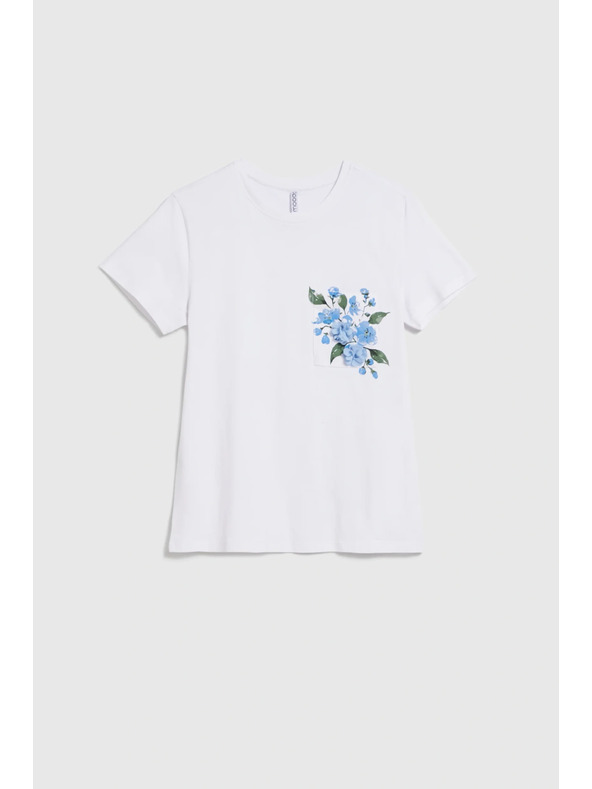 Moodo Fehér nyomott zsebes blúz Moodo