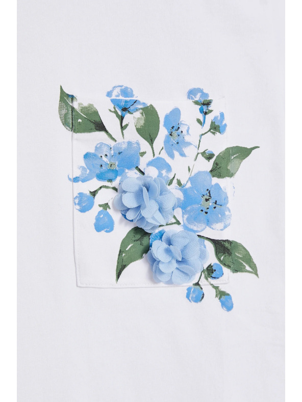 Moodo Fehér nyomott zsebes blúz Moodo