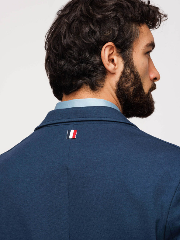 Ombre Clothing Férfi kék zakó SLIM finom textúrával