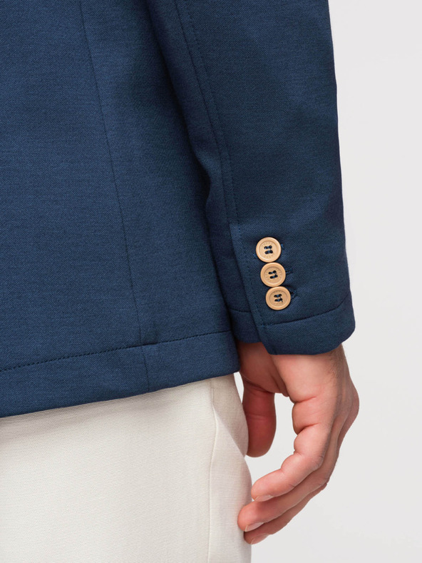 Ombre Clothing Férfi kék zakó SLIM finom textúrával