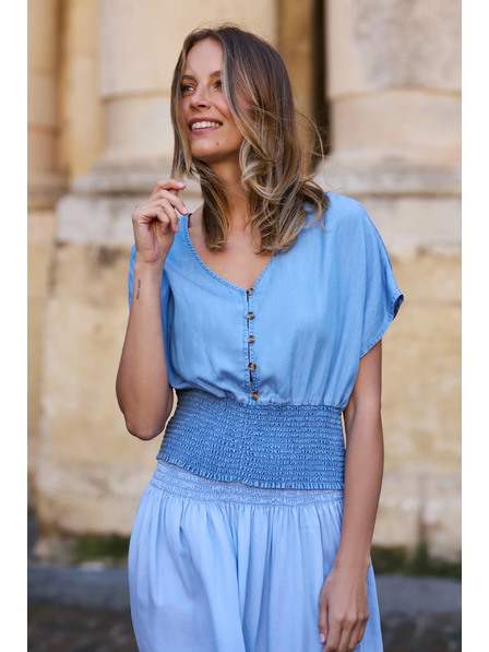 Moodo Lyocell kék ing Moodo