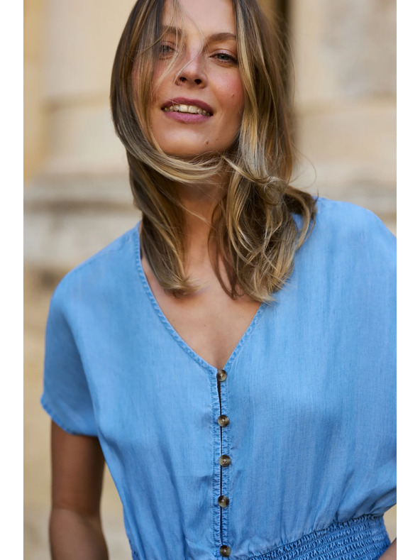 Moodo Lyocell kék ing Moodo