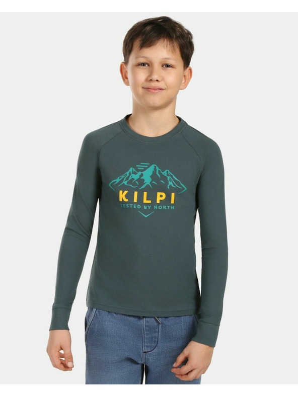 Kilpi Fiú hosszú ujjú pamut pólő Kilpi VERATI-JB Sötétzöld