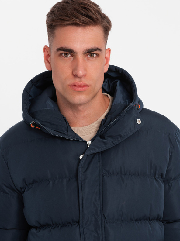 Ombre Clothing Ombre Clothing férfi sportos meleg kabát dupla kapucnival