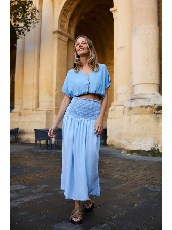 Moodo Lyocell kék szoknya Moodo