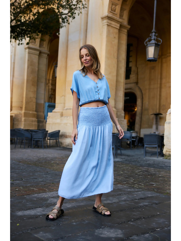 Moodo Lyocell kék szoknya Moodo