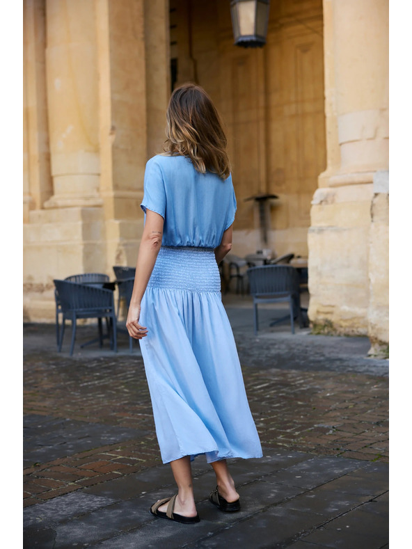 Moodo Lyocell kék szoknya Moodo