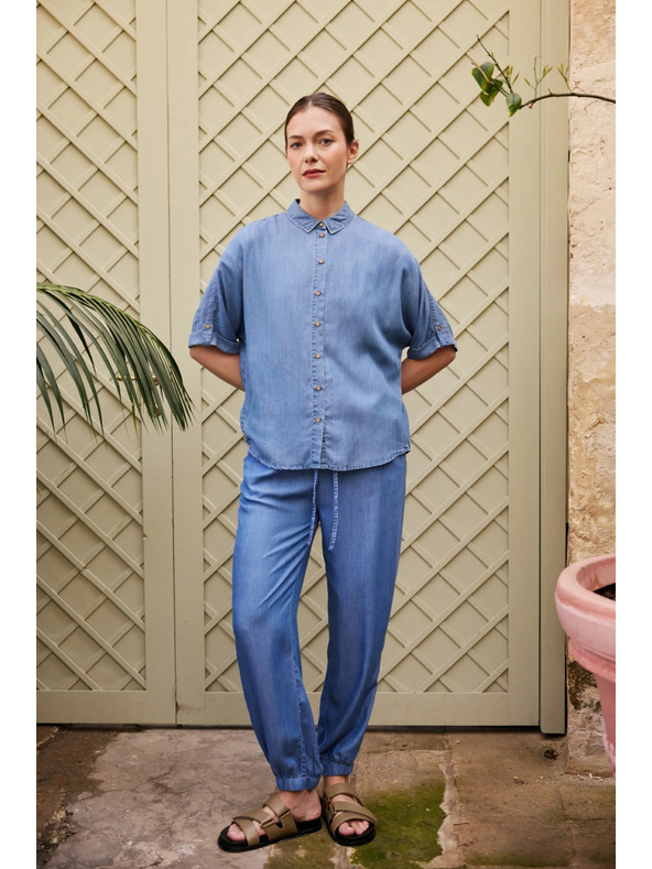 Moodo Lyocell kék ing Moodo