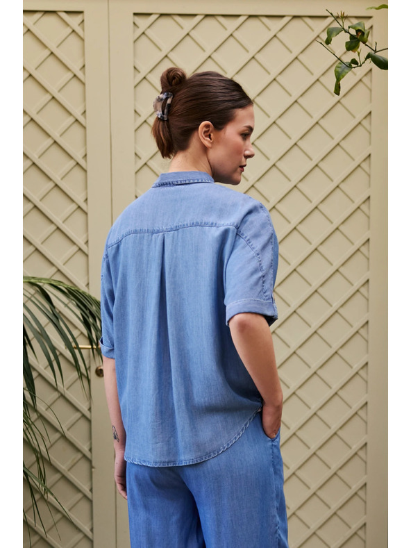 Moodo Lyocell kék ing Moodo