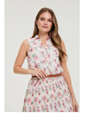 Moodo Fehér virágmintás ruha övvel Moodo