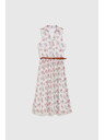 Moodo Fehér virágmintás ruha övvel Moodo