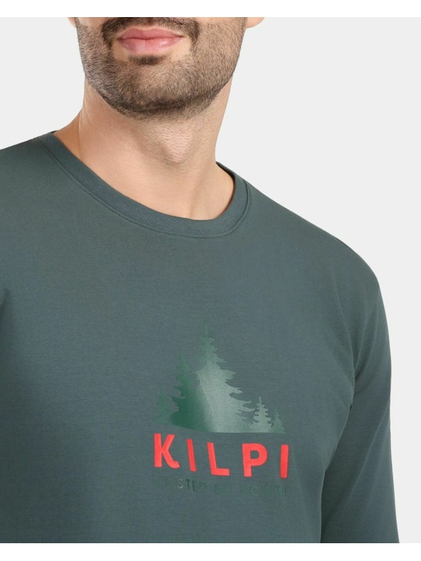 Kilpi Férfi hosszú ujjú pamut pólő Kilpi BASE-M Sötétzöld