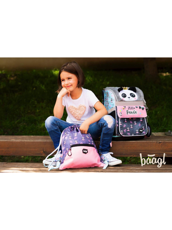 BAAGL  BAAGL SET 5 Zippy Panda: aktitáska, tolltartó, tasak, kötény, pénztárca