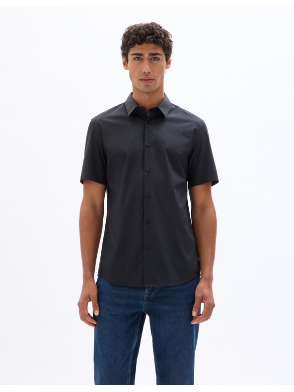 Celio Fekete férfi Celio Daslim rövid ujjú ing