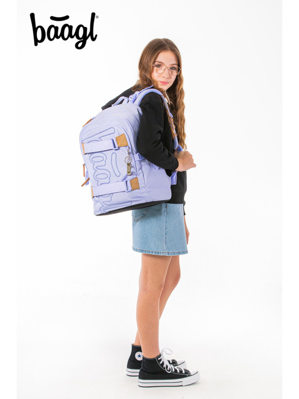 BAAGL  BAAGL SET 5 Skate Lilac: hátizsák, tolltartó, zsák, övtáska, noteszgépvédő