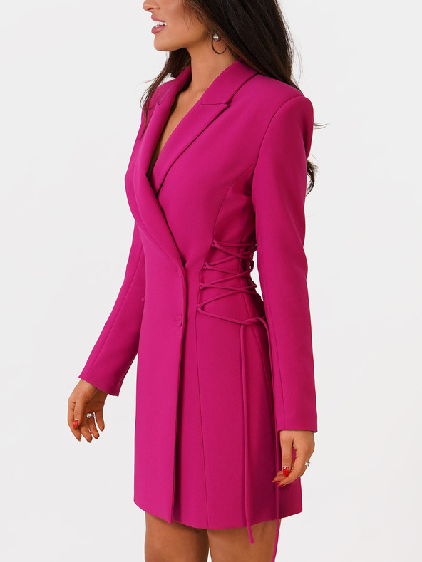 Edoti Női mini ruha szívkivágással és széles pántokkal IMANY DLR208 - fukszia EDOTI