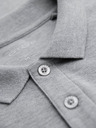 Ombre Clothing Férfi hosszú ujjú polo nyakú póló BASIC - szürke melír V4 OM-POBL-0162 Ombre Clothing