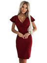numoco Numoco NINA Elegáns ceruza nyakkivágású ruha - burgundi
