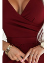 numoco Numoco NINA Elegáns ceruza nyakkivágású ruha - burgundi