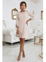numoco ALICE Trapéz mini ruha masni és kötöző ujjakkal - bézs