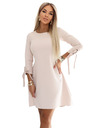 numoco ALICE Trapéz mini ruha masni és kötöző ujjakkal - bézs