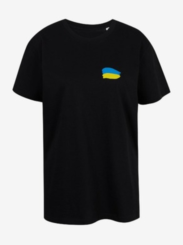 DOBRO Fekete női oversize póló Nincs szükség szavakra a DOBRO. for Ukraine kollekcióból.