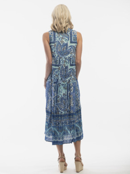 Orientique Kék női mintás midi ruha