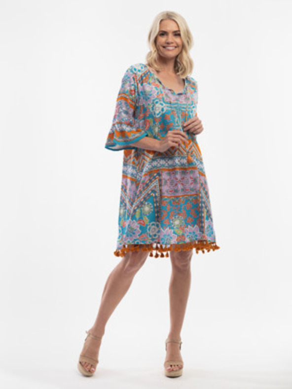 Orientique Türkiz női mintás ruha