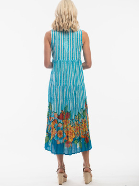 Orientique Fehér-világoskék női mintás kétoldalas ruha