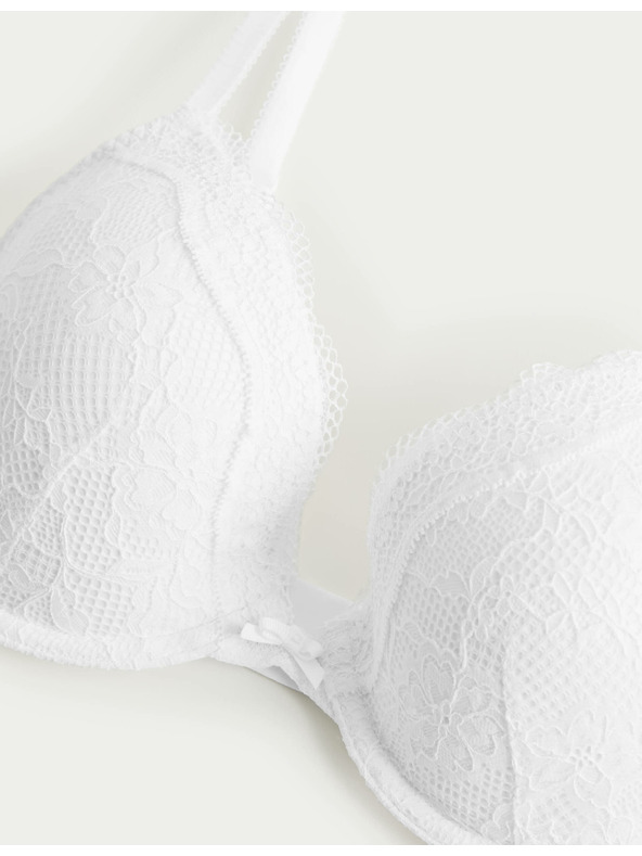 Marks & Spencer Dekoltált melltartó csontokkal és csipkével, méret A–E Marks & Spencer fehér