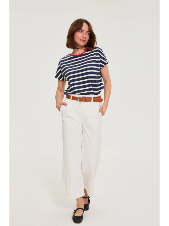 Moodo Sötétkék csíkos Moodo pamut póló