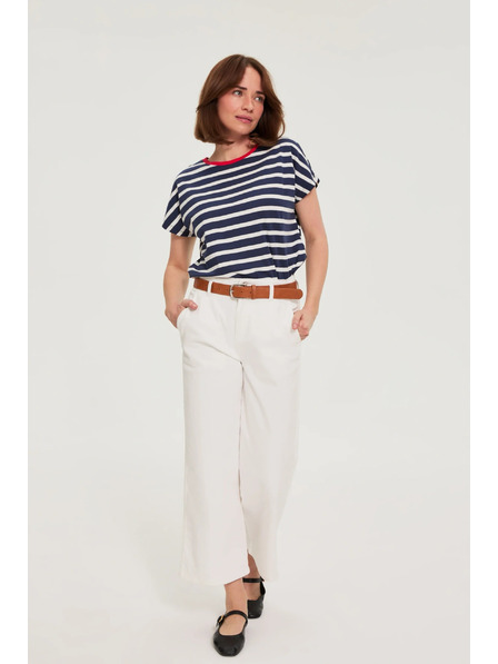 Moodo Sötétkék csíkos Moodo pamut póló