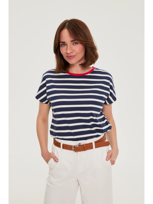 Moodo Sötétkék csíkos Moodo pamut póló