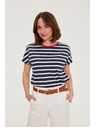 Moodo Sötétkék csíkos Moodo pamut póló