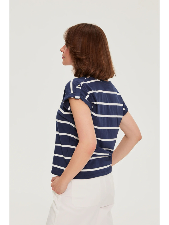 Moodo Csíkos blúz sötétkék Moodo