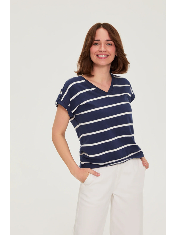 Moodo Csíkos blúz sötétkék Moodo