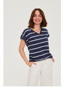 Moodo Csíkos blúz sötétkék Moodo
