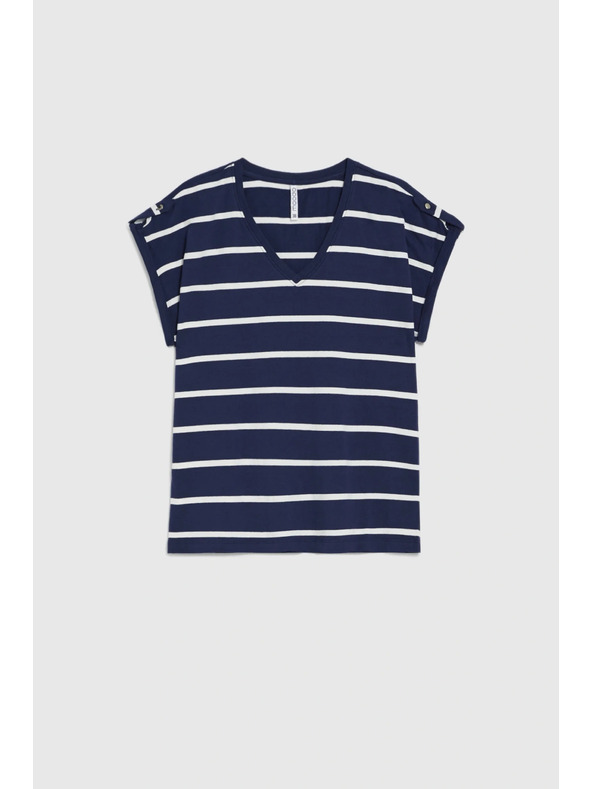 Moodo Csíkos blúz sötétkék Moodo