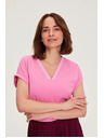 Moodo Pamut póló V nyakkivágással rózsaszín Moodo